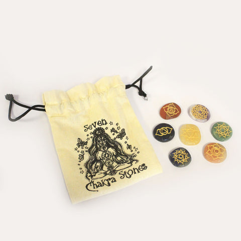 Seven Chakra Healing Crystal Gemstone Pouch Sets