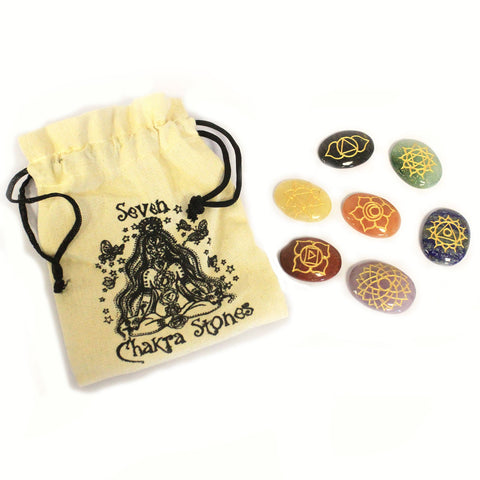 Seven Chakra Healing Crystal Gemstone Pouch Sets