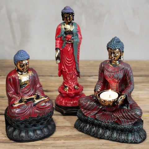 Resin Buddha - Devotee Tealight Candle Holder