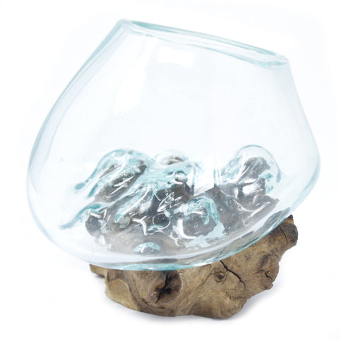 Molten Glass on Natural Rustic Gamal Wood