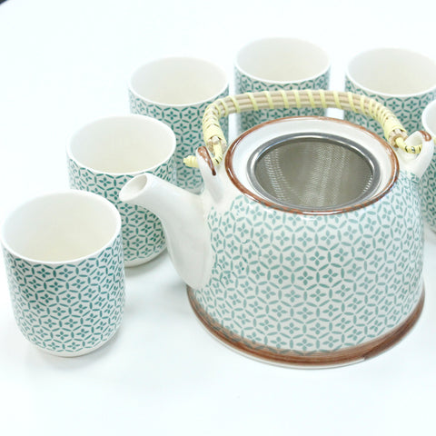 Herbal Teapot Set with 6 Mugs