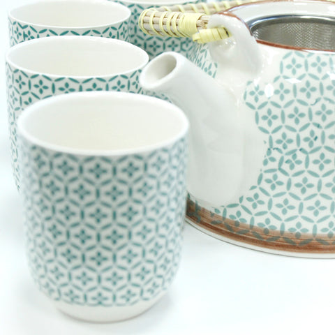 Herbal Teapot Set with 6 Mugs