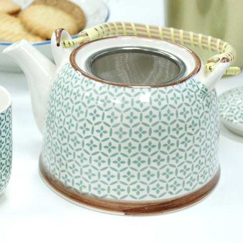 Herbal Teapot Set with 6 Mugs