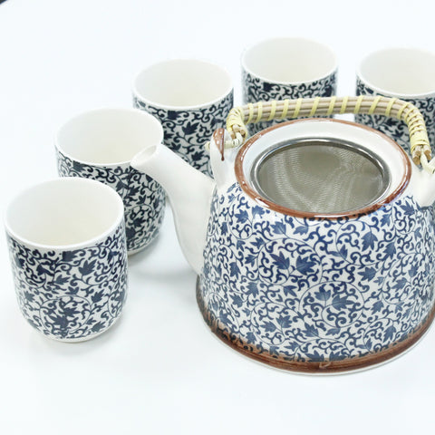 Herbal Teapot Set with 6 Mugs