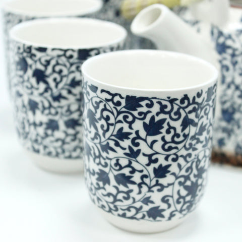 Herbal Teapot Set with 6 Mugs