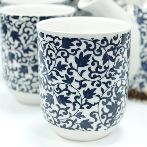 Herbal Teapot Set with 6 Mugs