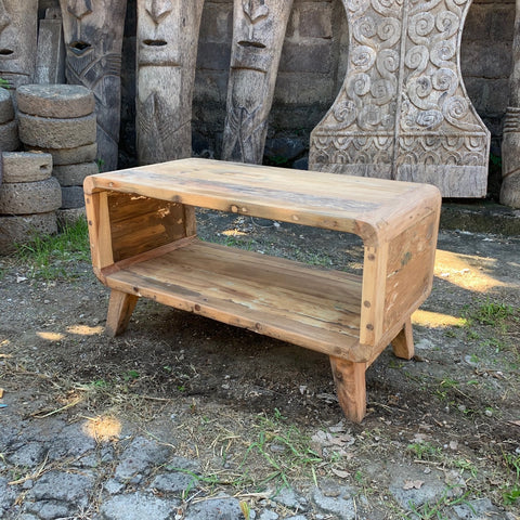 Small Round Coffee Table - Recycled Teak Wood