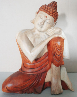 Hand Carved Buddha Statue - Thinking