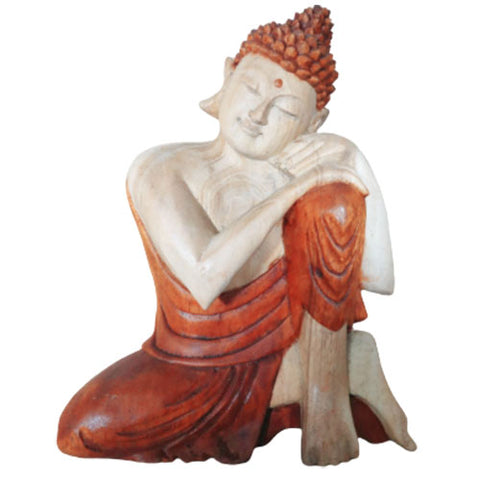 Hand Carved Buddha Statue - Thinking