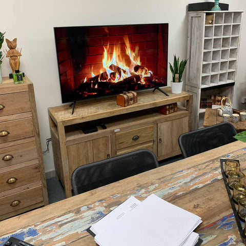 Large TV Stand - Recycled Teak Wood