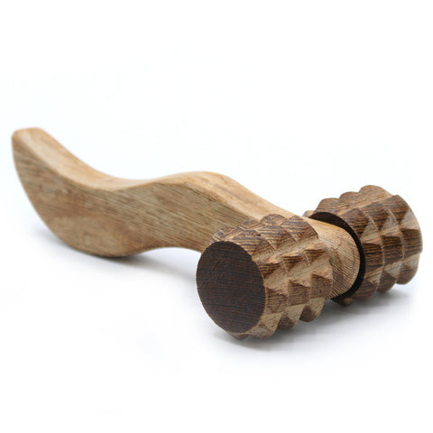 Wooden Massage Tool - Ribbed Hand Roller