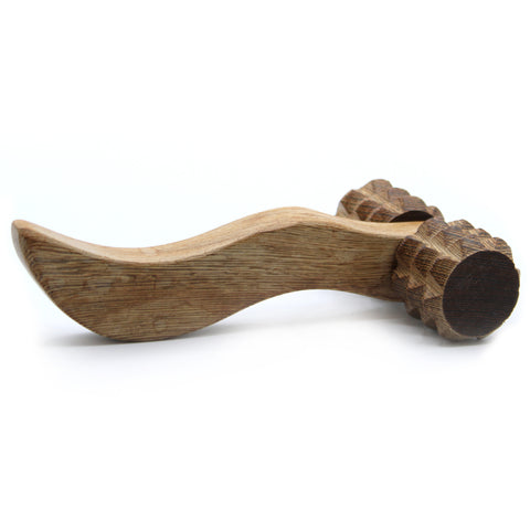 Wooden Massage Tool - Ribbed Hand Roller