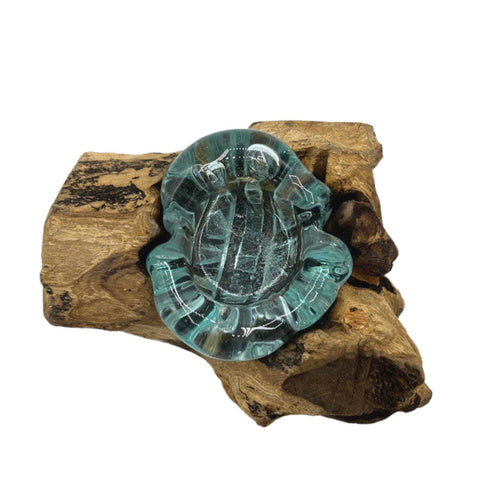 Molten Glass Candle Holders on Rustic Gamal Wood,