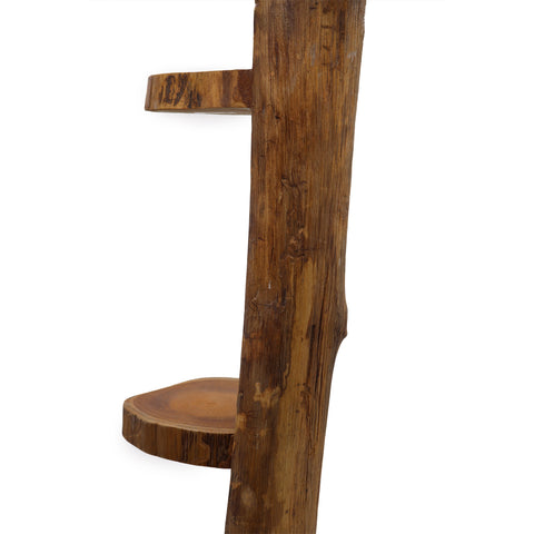Natural Teak Log Shelve Display 3 Shelves - 100cm