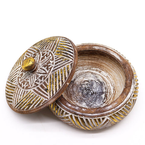 Turkish Wooden Trinket Jars