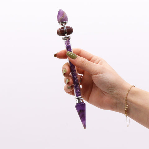 Shiva Lingam Magic Wand - 19.5cm - Amethyst - Success