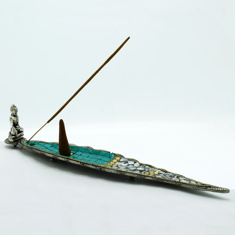 Buddha Long Leaf Tibetan Iron Incense Holder