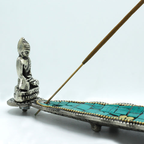 Buddha Long Leaf Tibetan Iron Incense Holder