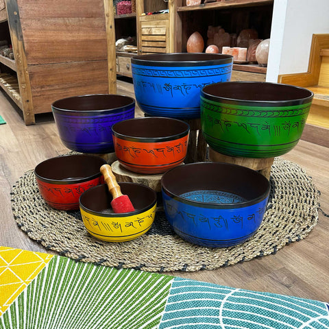 Set of 7 x Large Chakra Singing Bowl Set