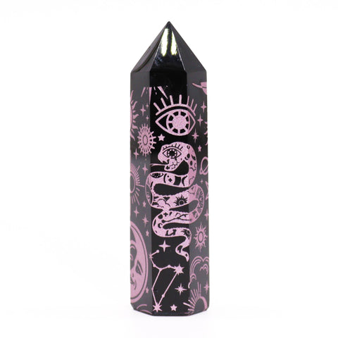Black Obsidian Crystal Points - Mystic Story