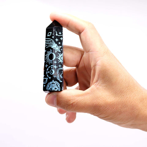 Black Obsidian Crystal Points - Mystic Story