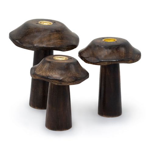 Set of 3 Flat Incense Cone Mushrooms