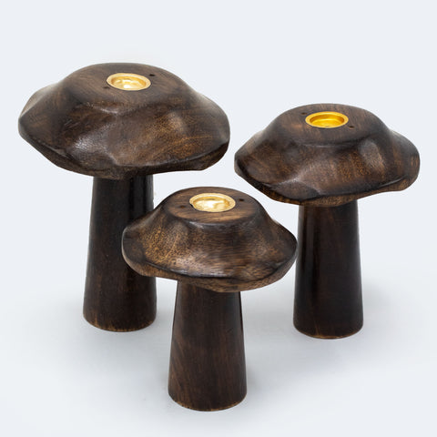Set of 3 Flat Incense Cone Mushrooms