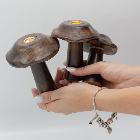 Set of 3 Flat Incense Cone Mushrooms