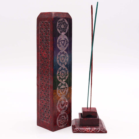Soapstone Chakra Incense Tower Ashcatcher