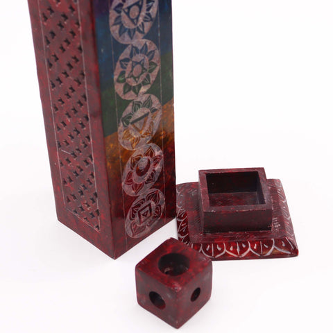 Soapstone Chakra Incense Tower Ashcatcher