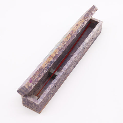 Soapstone Chakra Incense Box with Smoke Holes - 25cm