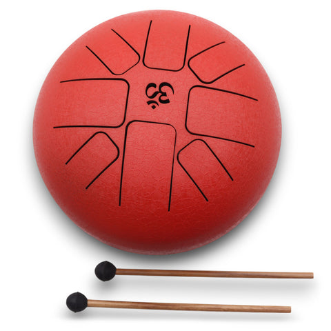 Large Hapi Drum Om Red- 22x18cm