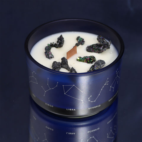 Astrological Zodiac Crystal Candles with Gemstone Bracelet Gift Set