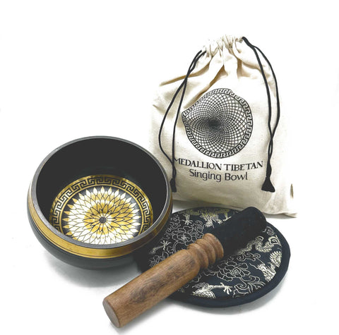Hand Beaten & Engraved Singing Bowl Gift Set