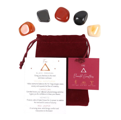 Four Elements Zodiac Crystal Tumblestone Sets