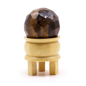 Gemstone Faceted Healing Sphere & Stand