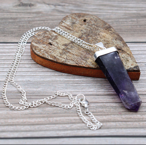 Gemstone Flat Pencil Pendant