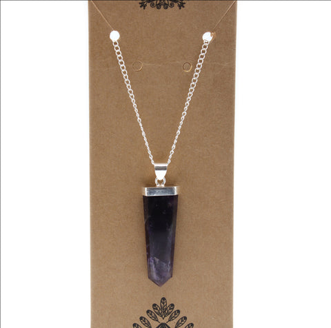 Gemstone Flat Pencil Pendant