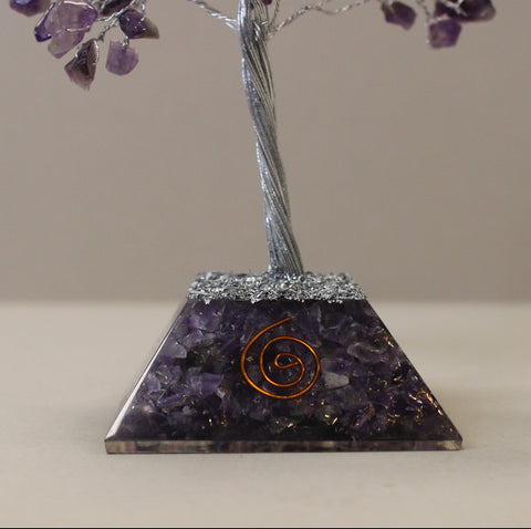 Gemstone Tree with Organite Base - 160 Stone - Amethyst