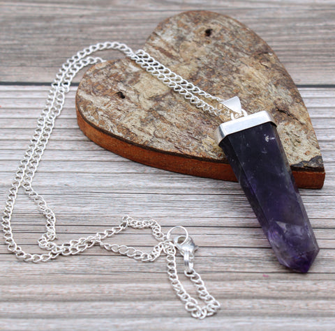 Gemstone Flat Pencil Pendant