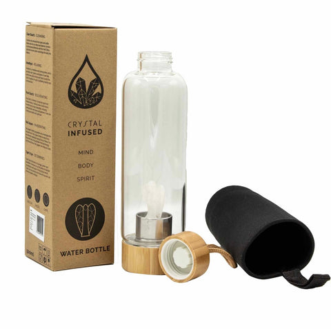 Crystal Infused Glass Water Bottle - Angel