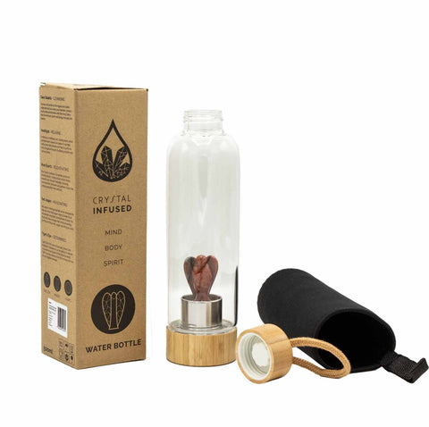 Crystal Infused Glass Water Bottle - Angel