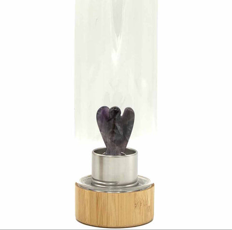 Crystal Infused Glass Water Bottle - Angel