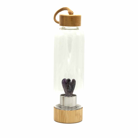 Crystal Infused Glass Water Bottle - Angel
