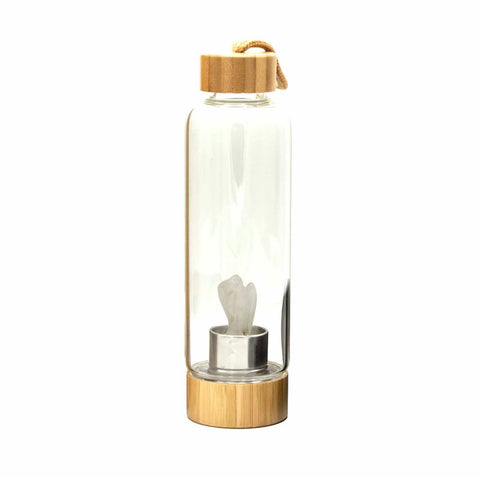 Crystal Infused Glass Water Bottle - Angel