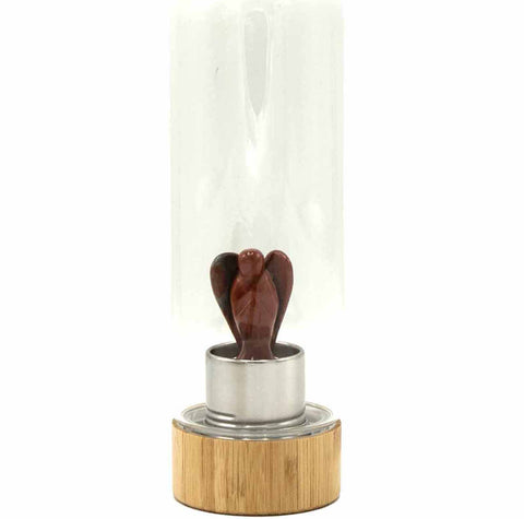 Crystal Infused Glass Water Bottle - Angel
