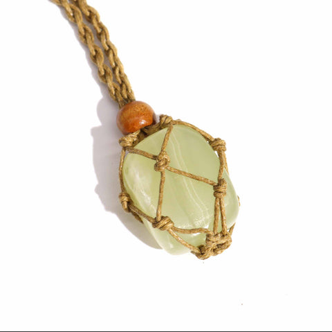 Macrame Crystal Gemstone Necklace Cord