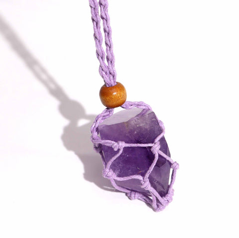 Macrame Crystal Gemstone Necklace Cord
