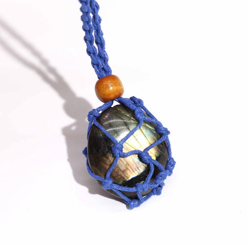 Macrame Crystal Gemstone Necklace Cord