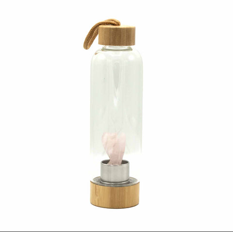 Crystal Infused Glass Water Bottle - Angel